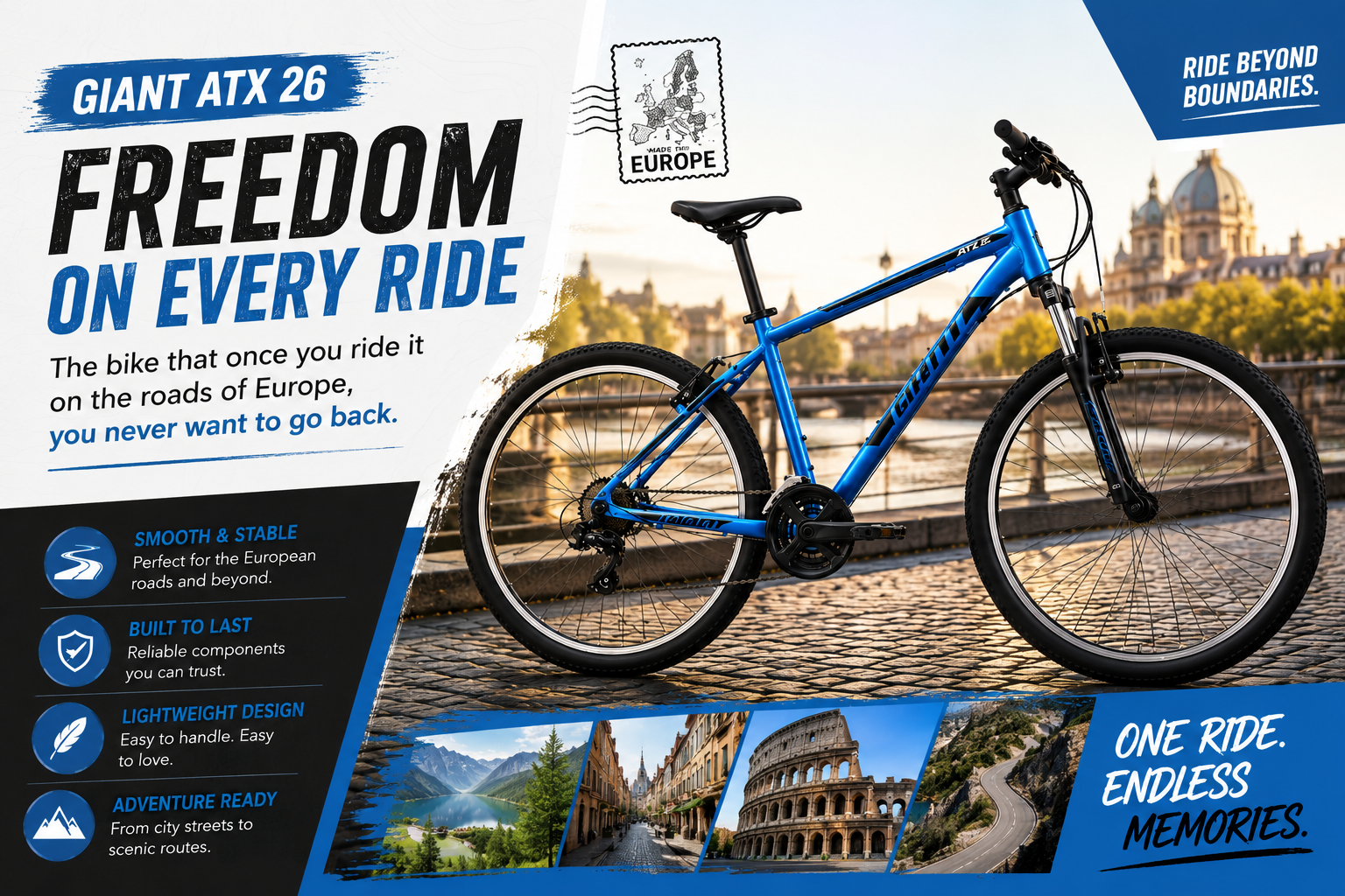 Giant ATX 26 The bike that once you ride it on the roads of Europe, you never want to go back